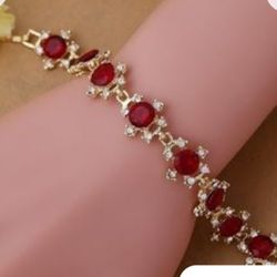 Gorgeous Vintage Red, Crystals Bracelets