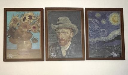 Set of 3 Van Gogh Framed Prints – 18”x24” Each