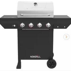 NEXGrill 4-Burner Propane Gas Grill in Black with Stainless Steel Main Lid