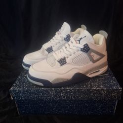 Air Jordan 4 Retro White Midnight Blue Navy Size  9