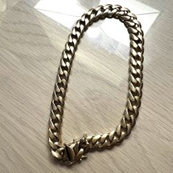 Cuban Link 10K Gold Bracelet/Solid 37 Grams 