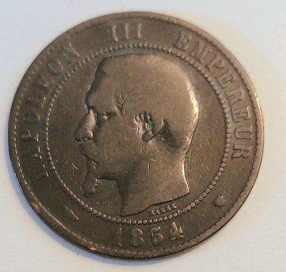 France 1854-MA 10 Centimes Coin Napoleon III