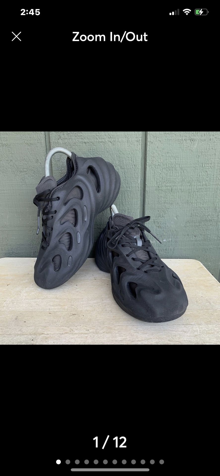 Adidas AdiFom Q athletic shoes black carbon gray Men / Youth Size 4