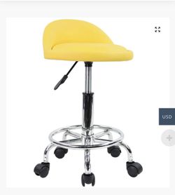 Rolling Stool with Foot Rest Height Adjustable Swivel Drafting Work SPA Medical Task Chair with Wheels