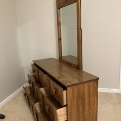 Wood Dresser With Mirror