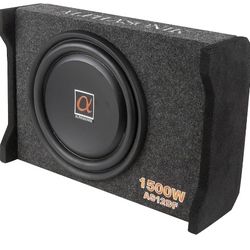 Alphasonik AS12DF 12" 1500 Watts 4-Ohm Down Fire Shallow Mount Flat Enclosed Sub woofer for Tight Spaces in Cars and Trucks, Slim Thin Loaded Subwoofe