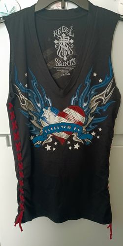 New Rebel Saints Embellished tank top women's small