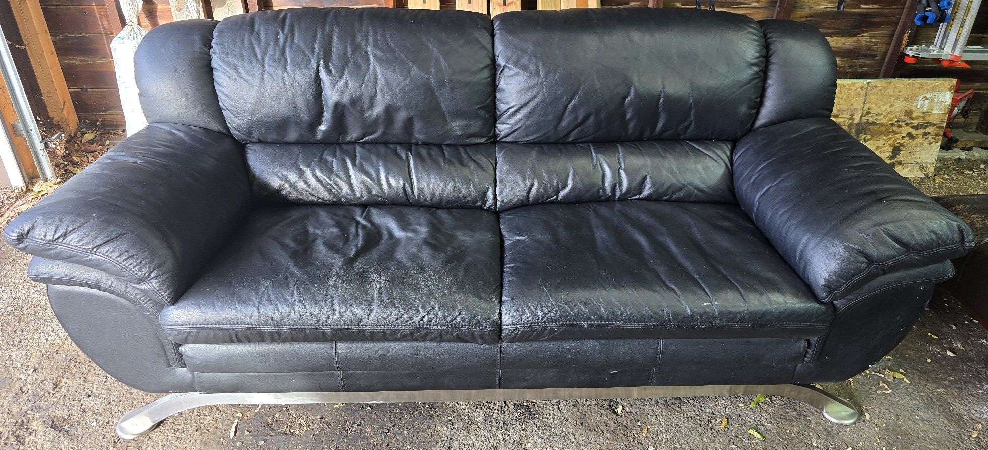 Black Leather Couch And loveseat