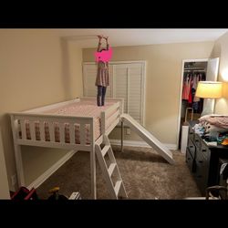 Twin Loft Bed with Slide & Ladder