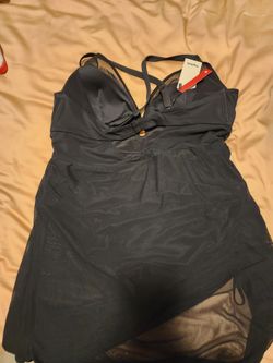 Popilush Black Swimdress with Built-In Bra