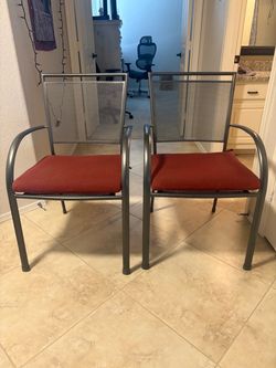 Two Patio Chairs with Cushions