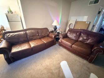 Real Leather Couch and love seat