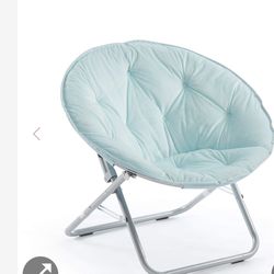 Urban Shop Micromink Saucer Chair, Light Blue Mint