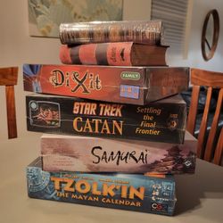 Dix it, Star Trek Catan, Samurai, Tzolk’in, Tortuga, & Deadwood - All Unopened For $125