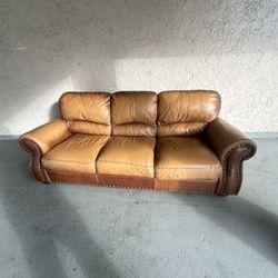 Leather Brown Couch 