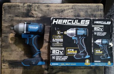 New Impact Wrench Hercules 20 V Brushless Cordless 3/8 in. Compact, 4 modes