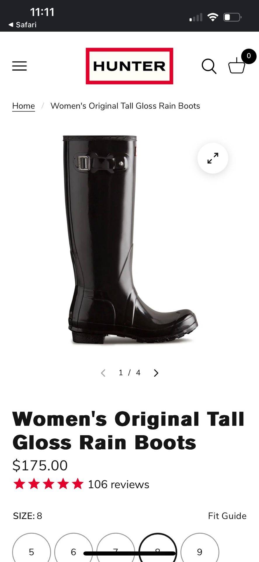 NIB Hunter Boots Size 8