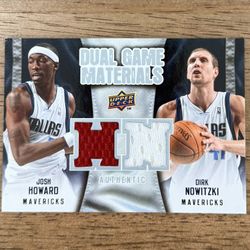 2009-10 Upper Deck DIRK NOWITZKI/JOSH HOWARD Dual Game Materials GU Patch