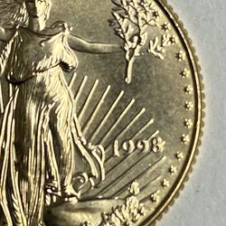 1998 $10 American Gold Eagle 1/4 oz Gold uncirculated