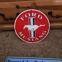 Vintage Ford Mustang sign