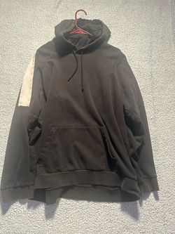 Men’s Russel Fleece Hoodie - Black/White - Size:XL