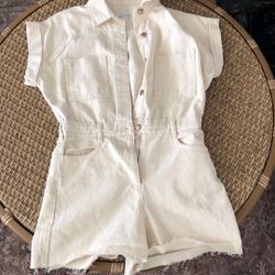 White Denim Romper
