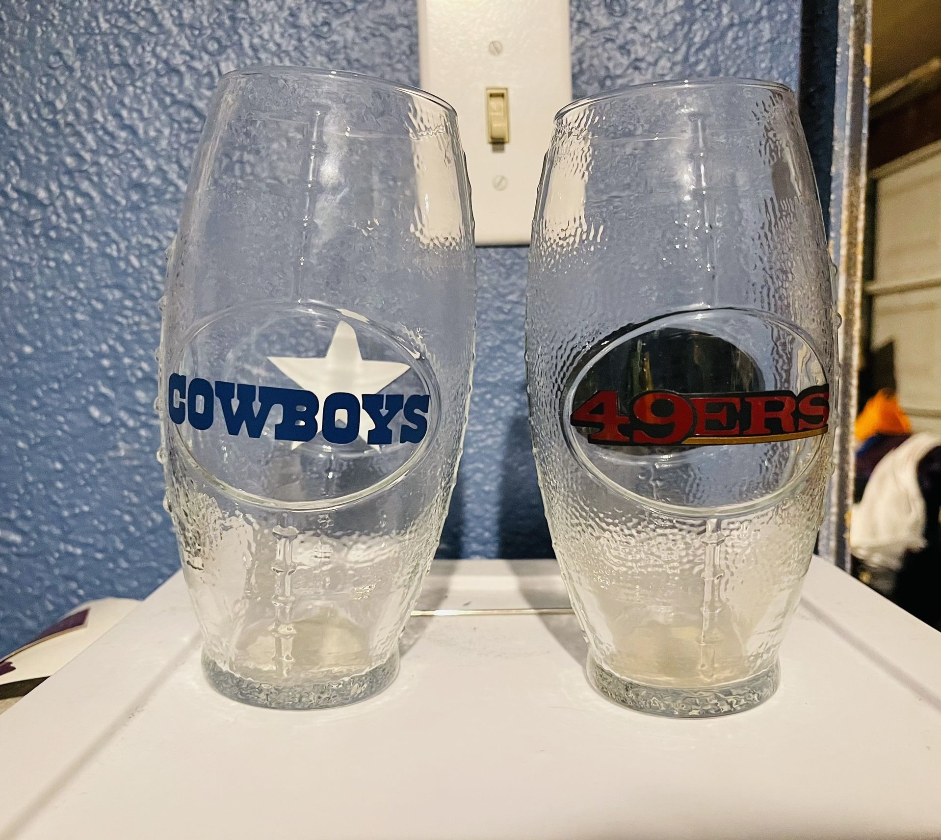 Football Glass Cup Cowboys And Dodgers