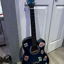 Blue Davidson Acoustic 6-String Guitar