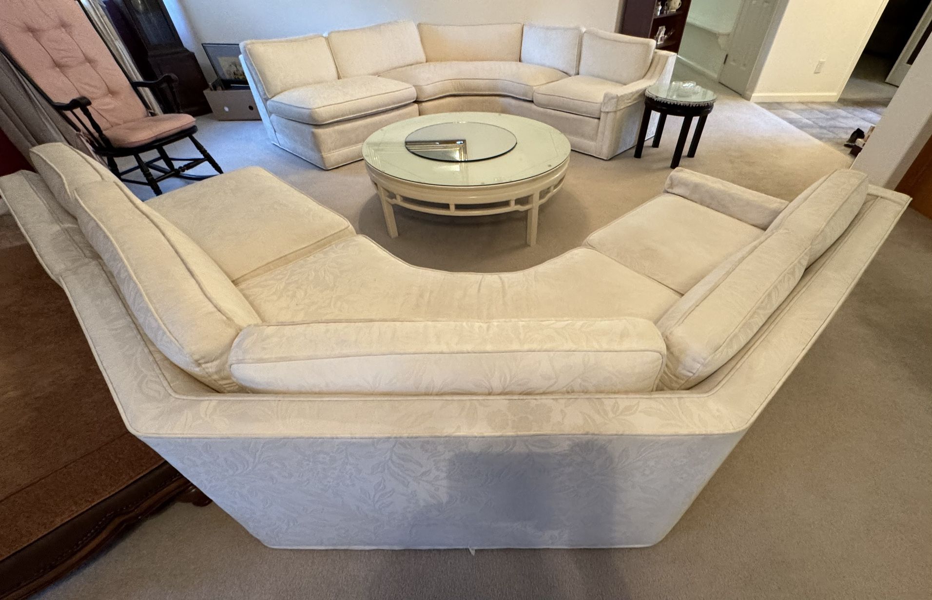 Gorgeous Vintage 1960s 2-piece Curved Sectional