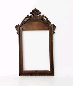 Antique Victorian Compo Wood Frame 17.5x29" Overall, 12x18" Opening Ornate Crest