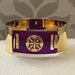 Rustic Cuff Gold & Purple Cuff Bangle 