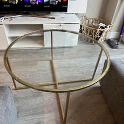 Round Glass Coffee Table - $50