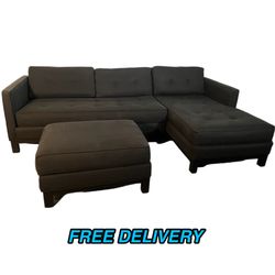 FREE DELIVERY LIKE NEW SECTIONAL AND OTTOMAN