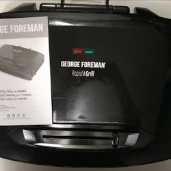 George Foreman 8 serving Removeable Plate Indoor Rapid Grill & Panini Press Includes Box and Manual