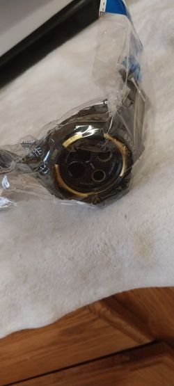 Black And Gold Big Dial Digital Watch