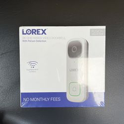 Lorex 2K QHD 2-Way Audio Wired Video Doorbell with Person Detection B451AJD-E New Sealed box