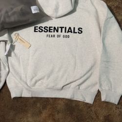 Light Oatmeal Essentials Fear Of God Hoodie 