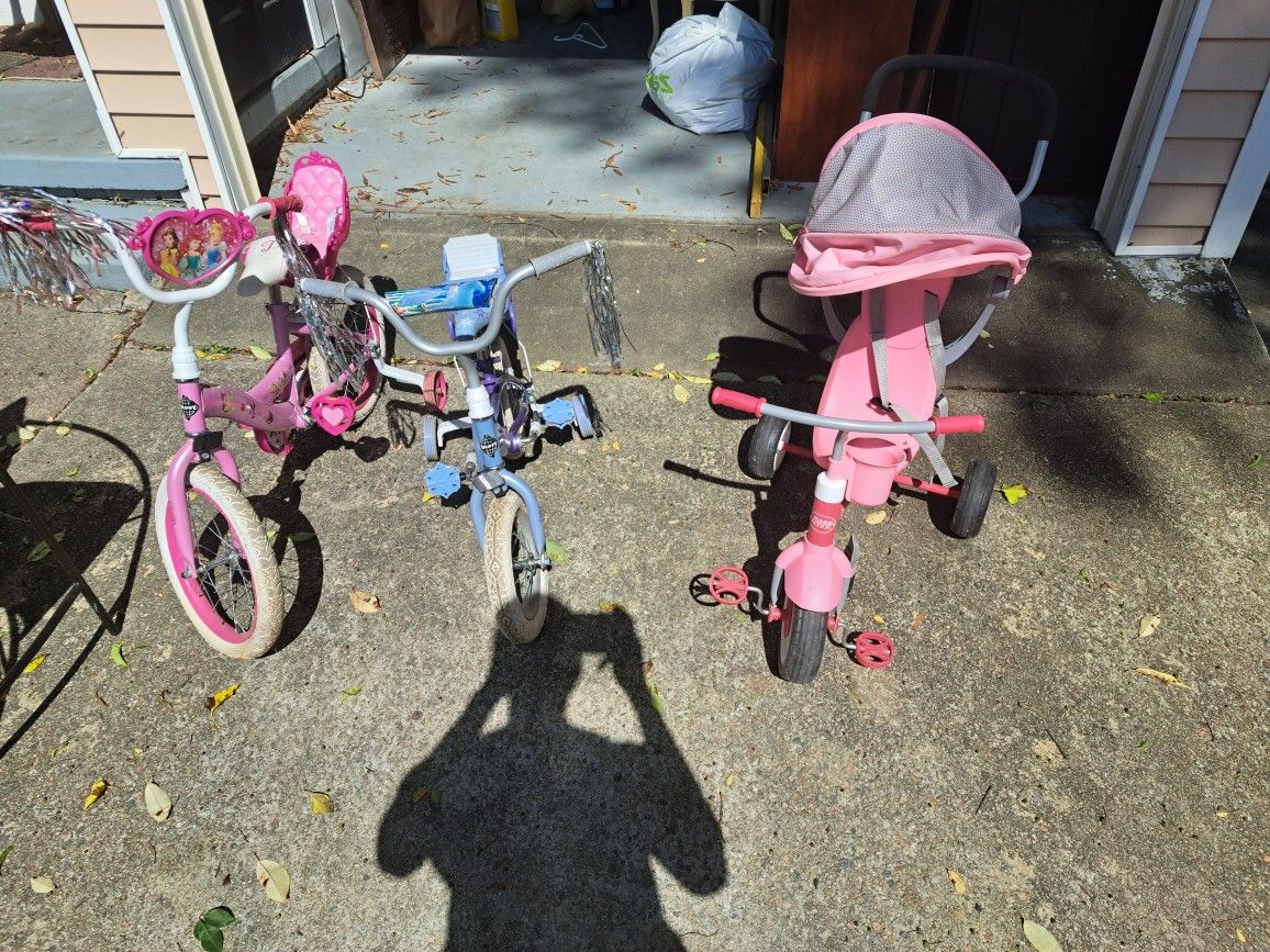 3 Girls Bikes 2y 5y 7y..... Perfect Condition