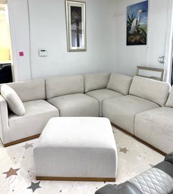 ✨ MODERN LUXURY MODULAR SECTIONAL SOFA + OTTOMAN ✨