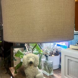 1940’s XL Staffordshire Confetti Poodle Lamp