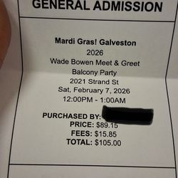 Mardi Gras Balcony Tickets 