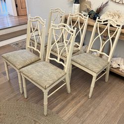 Set of 5 Vintage Faux Bamboo Chippendale