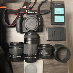 Canon SL2 DSLR Camera + 3 Lens
