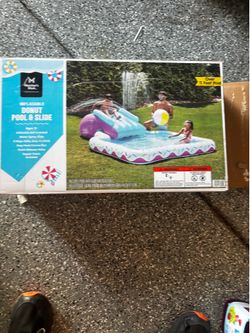 Inflatable theme pool and slide at brand new