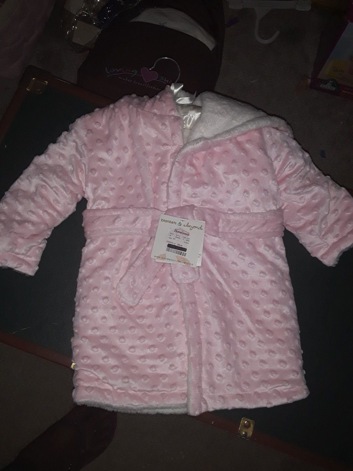 Girls pink robe and owl pajamas set