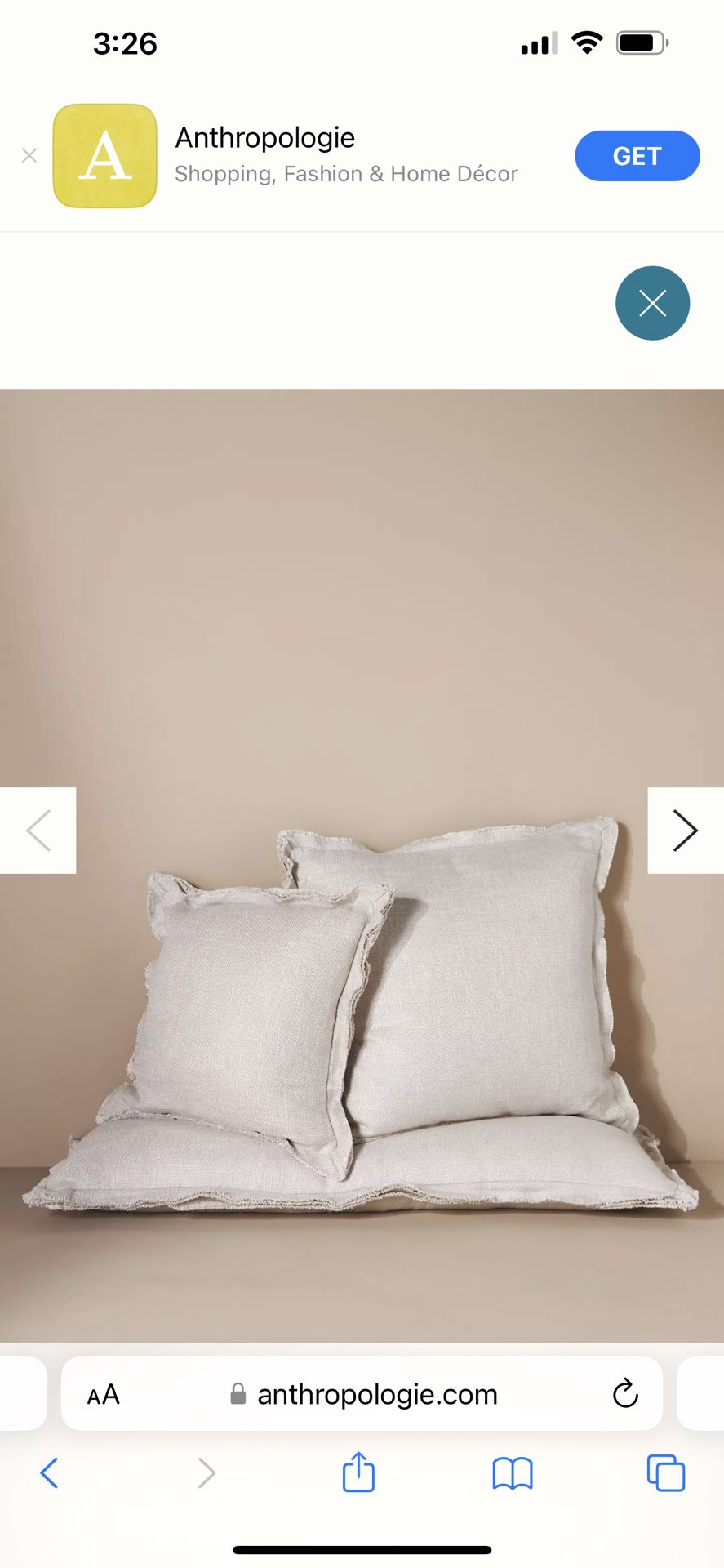 Anthropologie-NEW Luxe Linen Blend Pillow X2