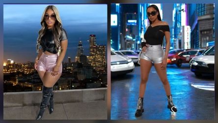 Two Brand New Size Large Faux Leather Shorts 