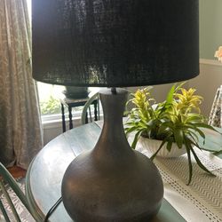 Crate And Barrel Grey Globe Lamp