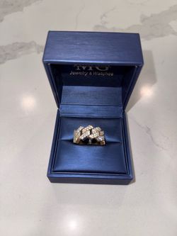 14k diamond cuban ring