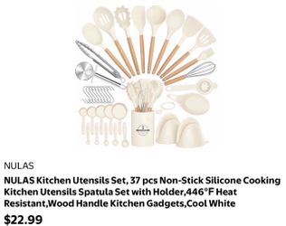 NULAS 37-Piece Silicone Kitchen Utensils Set